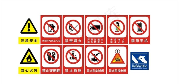 安全警示图片cdr矢量模版下载
