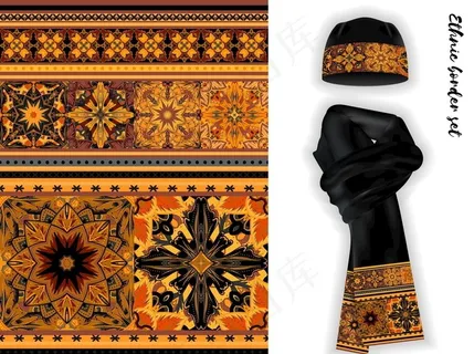 复古花纹印花图片