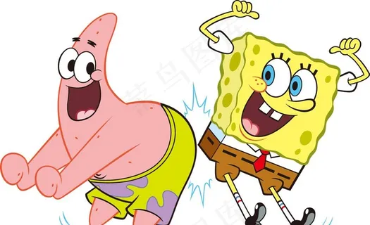 海绵宝宝 派大星 欢呼图片