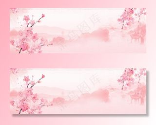 唯美桃花春天背景图片