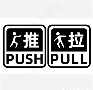 推门请进 推拉开 公司玻璃贴纸图片