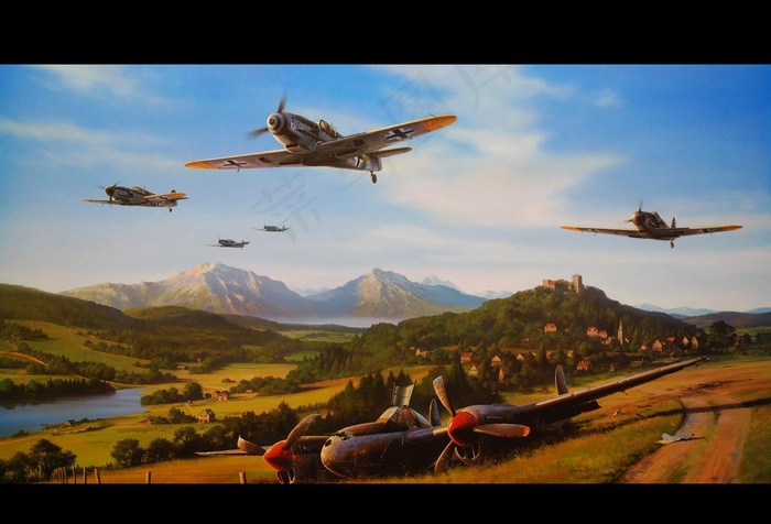 空战绘画图片