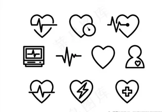 心电线型图标图片
