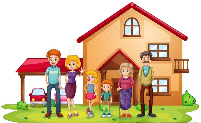卡通快乐家庭图片