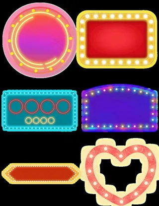 跑马灯边框霓虹灯电商手持牌道具图片