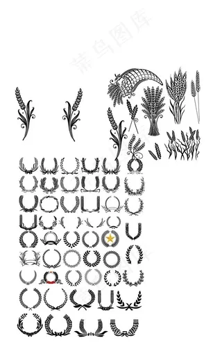 麦穗 麦穗花纹 麦穗花环图片