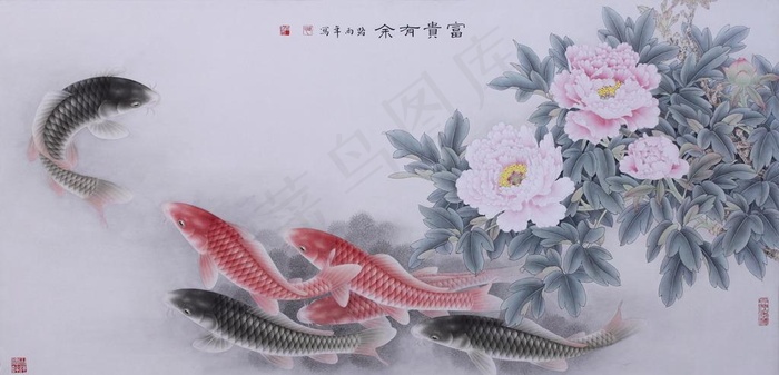 工笔鱼图片
