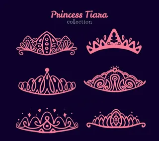 玫红色 女王冠 公主 皇冠图片