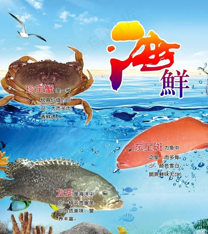海鲜图片psd模版下载