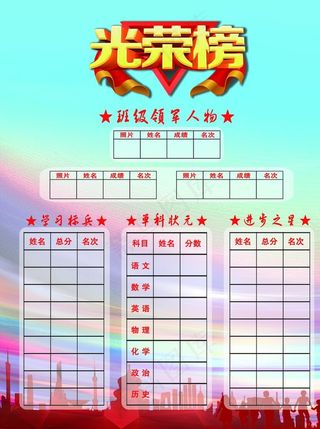 光荣榜图片