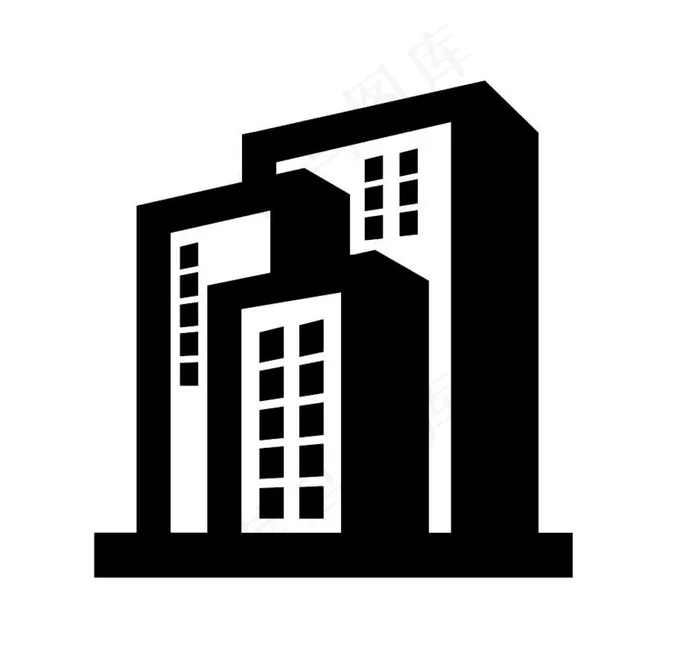 大楼大厦楼宇办公楼剪影图片ai矢量模版下载