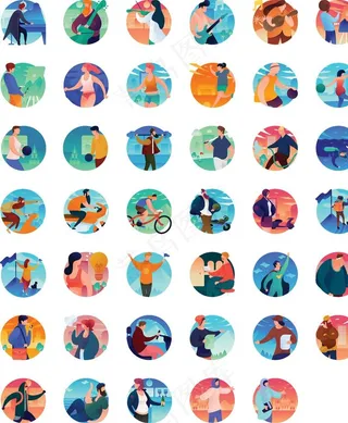 各种运动插画图片