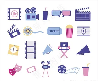 电影主题元素插画图标icon图片