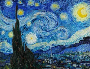 星夜油画图片