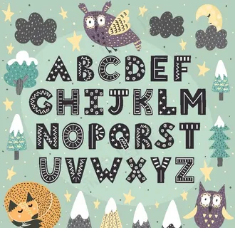 可爱卡通英文字体图片