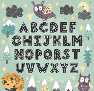 可爱卡通英文字体图片