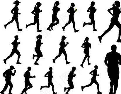 运动人物剪影图片