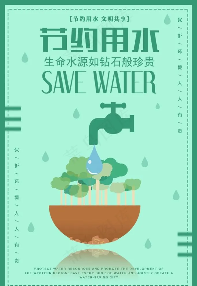 保护水资源海报图片