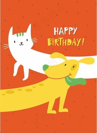 猫狗卡通设计素材图片