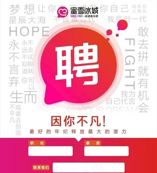 蜜雪冰城招聘图片