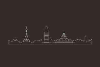 郑州地标二七会展中心福塔线条图片