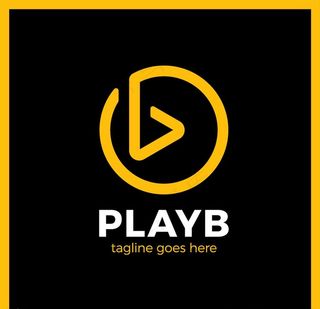 黄色圆形播放logo矢量素材图片