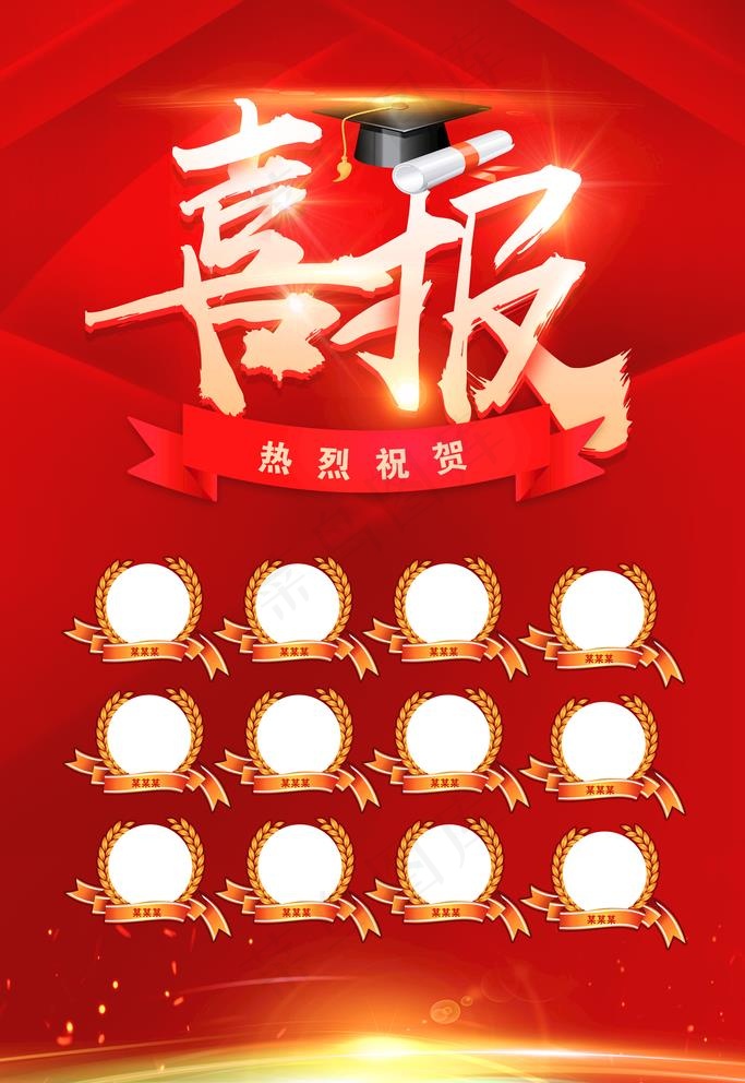 高考喜报图片(3543X5315(DPI:300))psd模版下载
