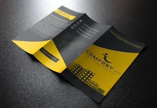 黑色商务三折页图片