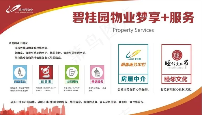 物业服务展板图片cdr矢量模版下载
