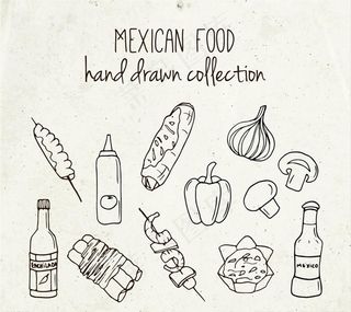 手绘食物矢量素材图片