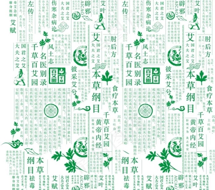 艾草文字底纹图片