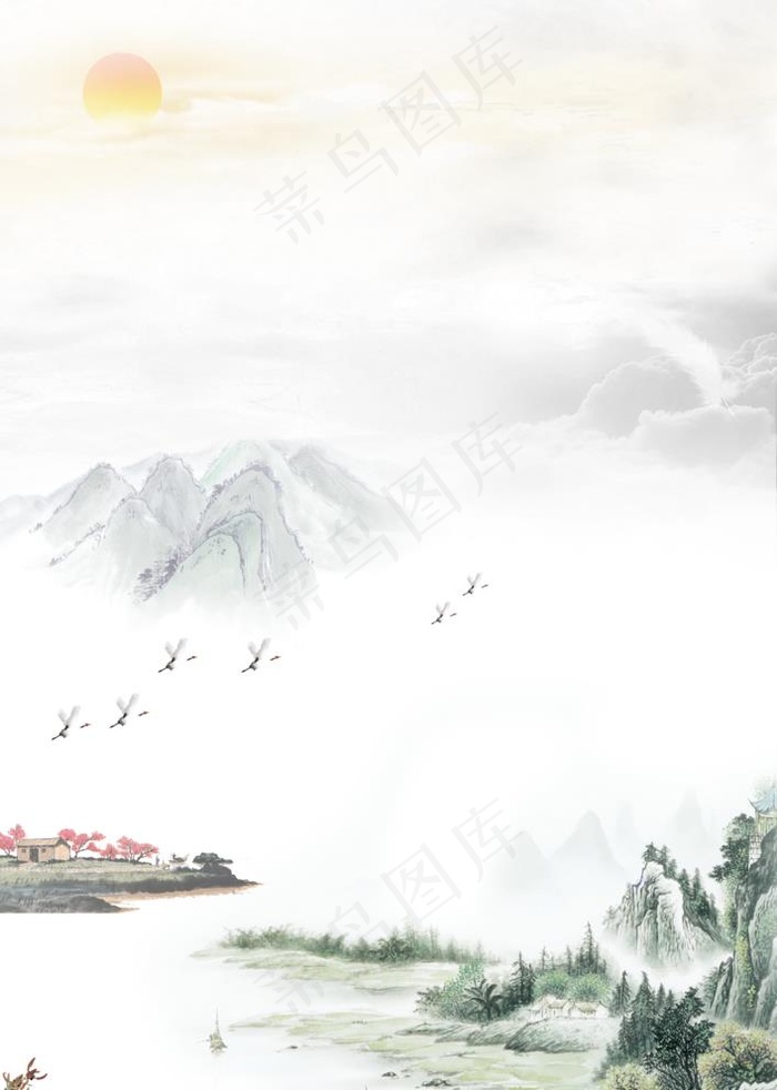 中国风背景图片(3425X4961(DPI:300))psd模版下载