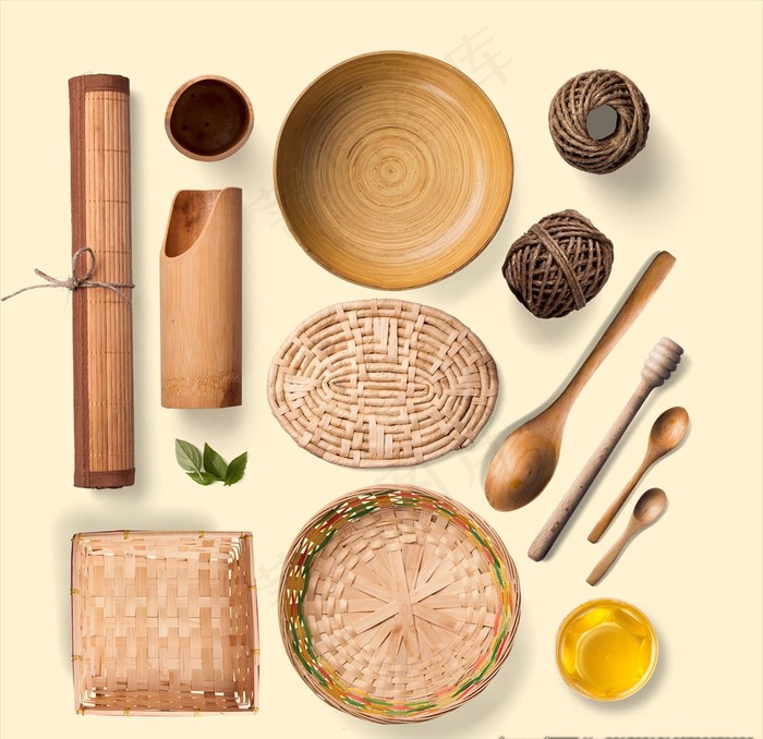 木头餐具系列图片(3000X3000(DPI:300))psd模版下载