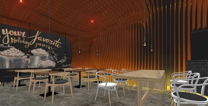 现代时尚流线咖啡馆设计图片