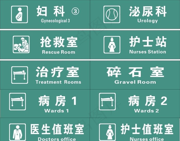 医院科室牌图片cdr矢量模版下载