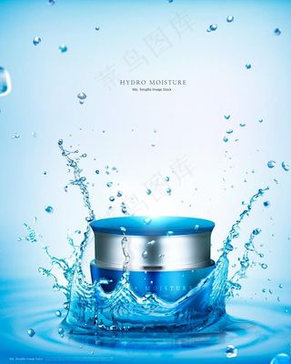 化妆品补水保湿喷溅水滴图片下载