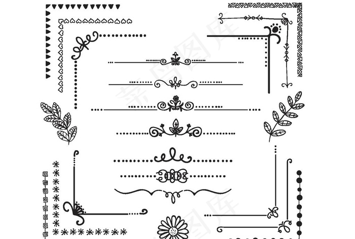 欧式花纹 欧式边框 欧式花边图片ai矢量模版下载
