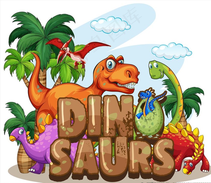 卡通恐龙背景图片
