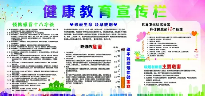 健康教育社会公益活动宣传展板图片