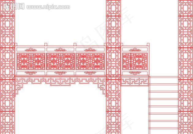 古典建筑雕花装饰图片cdr矢量模版下载