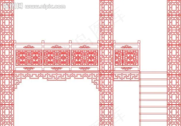 古典建筑雕花装饰图片cdr矢量模版下载