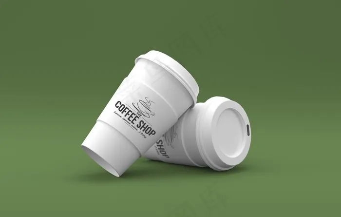 纸杯垫样机图片(3000X2000(DPI:300))psd模版下载