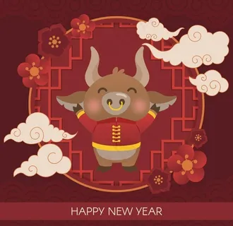 牛 新年展板背景图片