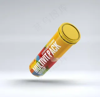 薯片桶装包装贴图样机图片