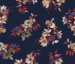 线条树叶花图片