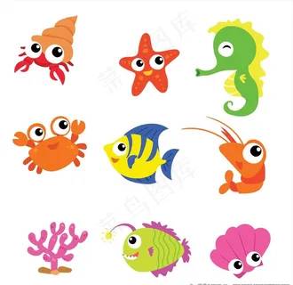 卡通海洋生物图片