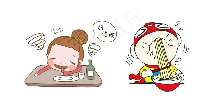 吃货卡通图片cdr矢量模版下载