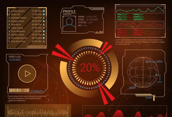 HUD界面矢量素材图片
