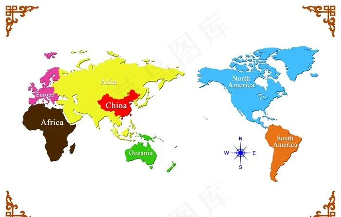 世界版块图片psd模版下载