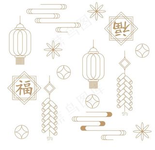 中国风祥云新年底纹图片
